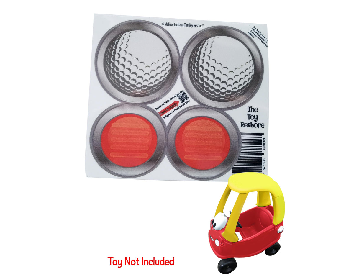 Golf Headlights & Taillight Replacement Sticker for 30th Little Tikes ...