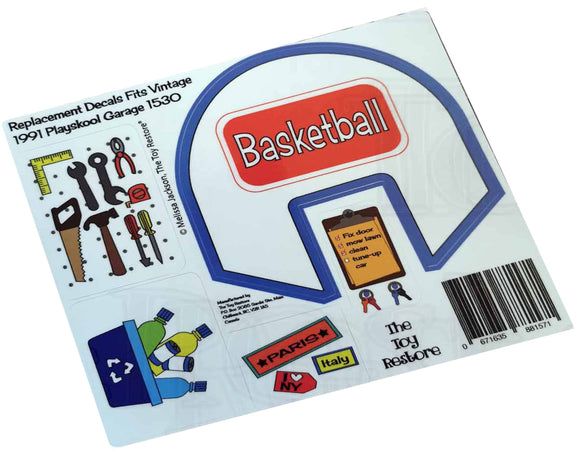 The Toy Restore Replacement Stickers Fits Vintage 1991 Playskool Garage 1530 Decals