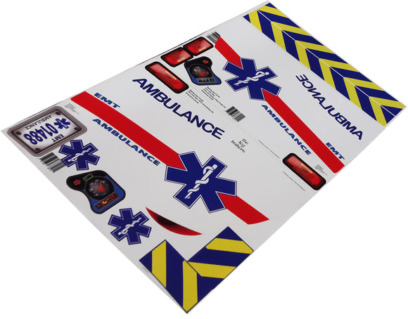 The Toy Restore Replacement Stickers Fits Little Tikes 30th Anniversary Cozy Coupe Car Ambulance Decal Set