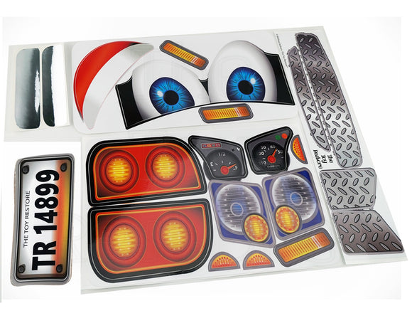 The Toy Restore Replacement Stickers Fits Little Tikes Cozy Truck with Eyes Ride-on Decals
