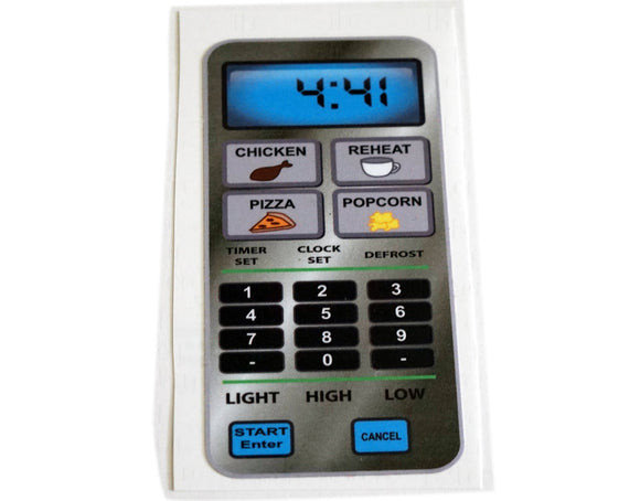 DIY Replacement Decals Stickers Generic fits Any Kitchen Microwave Decal Stainless (2x4 1/2 Inches)