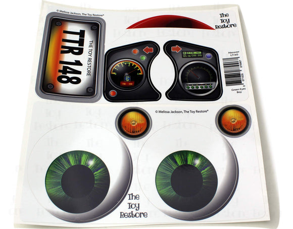 Toy Restore Replacement Stickers Fits Little 2017 Cozy Coupe Car Ride-on Decals Green Eyes