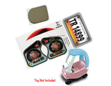 Toy Restore Replacement Stickers Fits Little Tikes 30th Cozy Coupe Car (Teal)