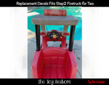 Toy Replacement Decals Stickers fits Step2 Fire Truck Engine for Two 2 Firetruck Ride-on