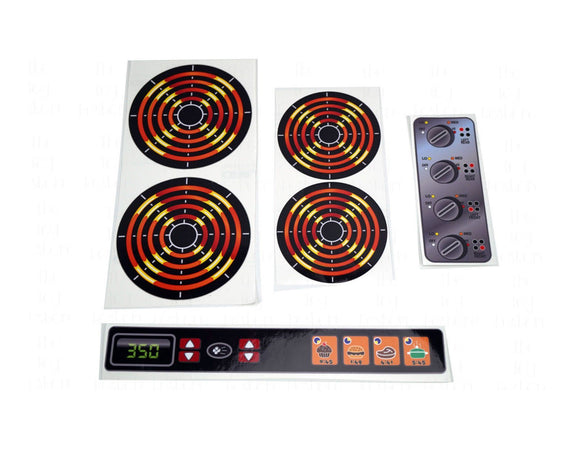 Toy Restore Decals Stickers DIY Kids Play Kitchen 4 Burners Dials and Oven Panel Toy Stove Pretend Glossy Full Color