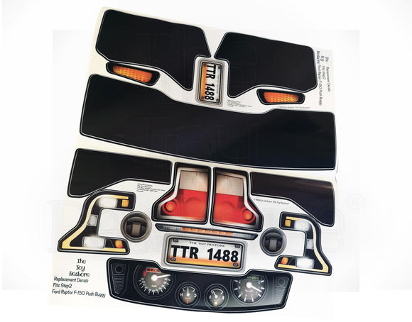 Toy Restore Replacement Decals Stickers fits Step2 Ford Raptor F150 Newer Model Push Car