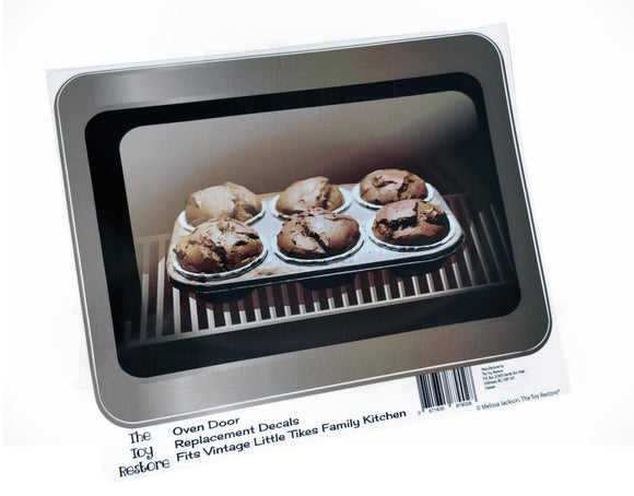 The Toy Restore Replacement Stickers fits Little Tikes Family Play Kitchen Oven Door Window Decal DIY Wood