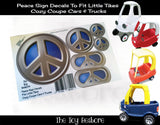 Toy Restore Peace Sign Stickers Decals Fits Little Tikes Cozy Coupe Car Truck