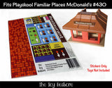 Toy Restore Replacement Stickers Fits Playskool Familiar Places McDonalds PlaySet Vintage 1974#430