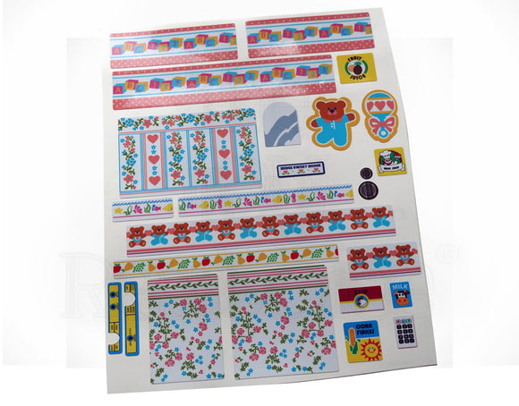 The Toy Restore Replacement Stickers Fits Playskool Victorian Dollhouse Decals 1991