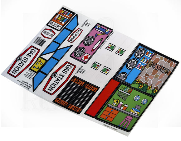 Toy Restore Replacement Stickers Fits Playskool Familiar Places Texaco Playset #1107 1975