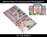 Toy Restore Replacement Stickers Fits Loving Family Grand Doll House Purple Roof