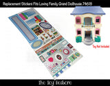 Toy Restore Replacement Stickers Fits Loving Family Grand Doll House 74618 Blue Roof