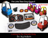 Toy Restore Replacement Stickers Fits Little Tikes Cozy Coupe II Car White