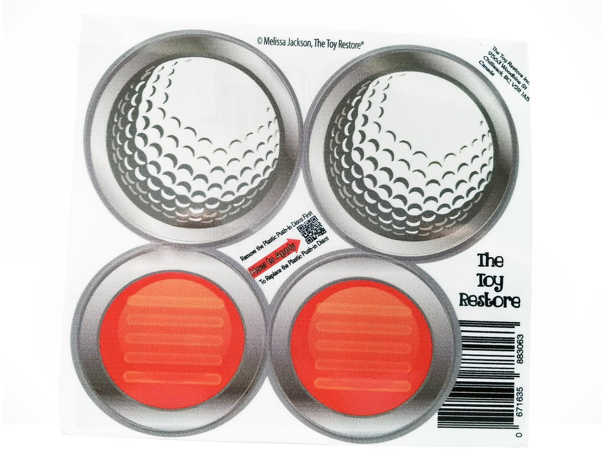 Golf Headlights & Taillight Replacement Sticker for 30th Little Tikes ...