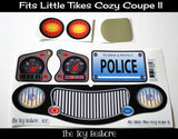 Toy Restore Replacement Stickers Fits Little Tikes Cozy Coupe II Car Ride-on Police Basic Set
