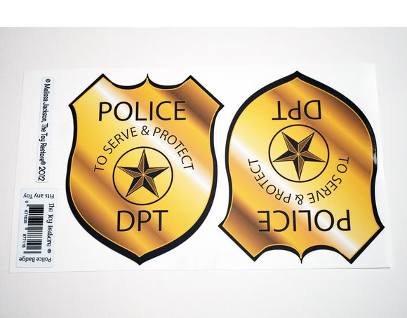 The Toy Restore Replacement Stickers Fits DIY Little Tikes Cozy Coupe Car Truck Police Badge