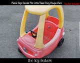 Toy Restore Peace Sign Stickers Decals Fits Little Tikes Cozy Coupe Car Truck