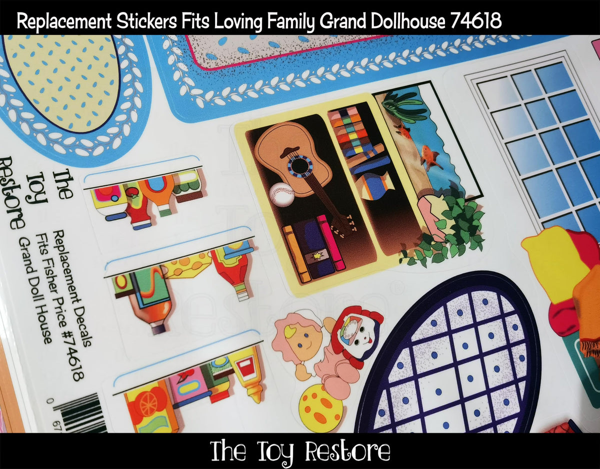 Toy Restore Replacement Stickers Fits Loving Family Grand Doll House 7 ...