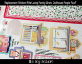 Toy Restore Replacement Stickers Fits Loving Family Grand Doll House Purple Roof