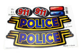 Toy Restore Fits Little Tikes Cozy Coupe Black & Gold Police Door Logos and 911 and Light Decals