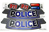 The Toy Restore Replacement Stickers Fits Little Tikes Custom Cozy Coupe Black & Blue Police Cop Car Door 911 Light Spare Decals