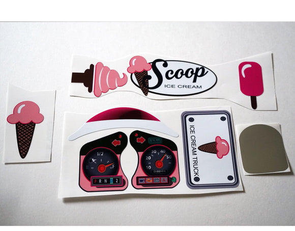 The Toy Restore Replacement Decals Fits Little Tikes 30th Anniversary Cozy Coupe Ice Cream Medium Set