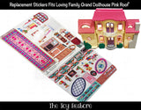 Toy Restore Replacement Stickers Fits Loving Family Doll House 74649 Pink Roof