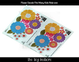 Toy Restore Vintage White Flowers Stickers fits Step2 Little Tikes Kids Cars Trucks Ride-on