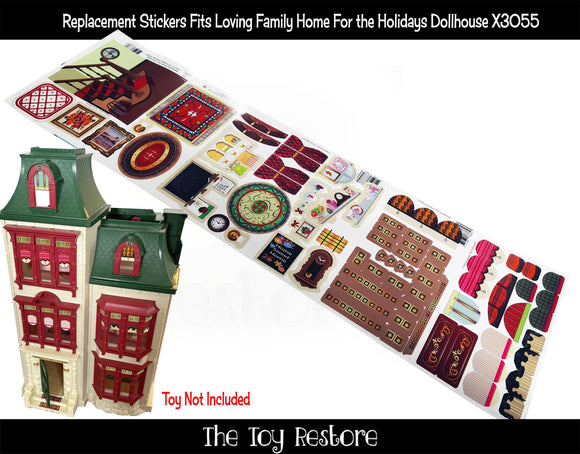 Toy Restore Replacement Stickers Fits Loving Family Home for The Holidays Dollhouse X3055