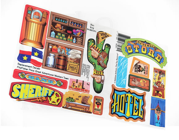 Toy Restore Replacement Stickers Fits Great Adventures Western Town 77052