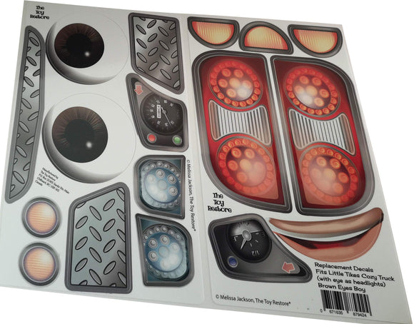 The Toy Restore Replacement Stickers Fits Little Tikes 2017 Cozy Truck Brown Eyes