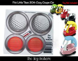 Golf Headlights & Taillight Replacement Sticker for 30th Little Tikes Cozy Coupe