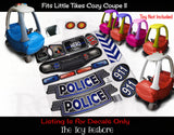 The Toy Restore Replacement Stickers Fits Little Tikes Cozy Coupe II Police Patrol Car Decals