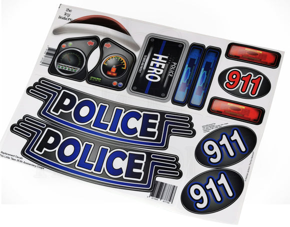 The Toy Restore Replacement Stickers Fits Little Tikes 30th Anniversary Cozy Coupe Police Patrol Car Decals