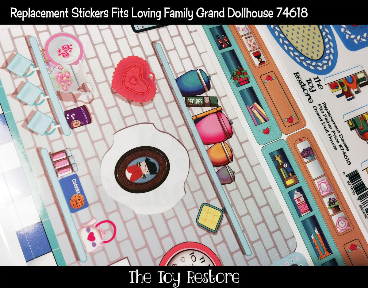 Toy Restore Replacement Stickers Fits Loving Family Grand Doll House 7 ...