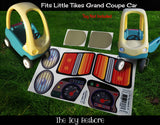 The Toy Restore Replacement Stickers Fits Little Tikes Grand Cozy Coupe Car Grey Decals