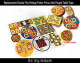Toy Restore Replacement Stickers fits Vintage Little People Table Tops