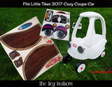 The Toy Restore Replacement Stickers for Little Tikes 2017 Cozy Coupe Car Wood Panel Custom Decals Surfer SurfCar