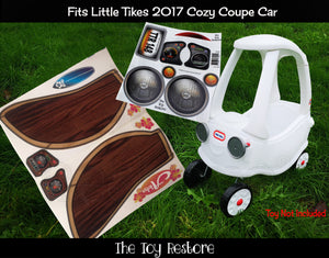 The Toy Restore Replacement Stickers for Little Tikes 2017 Cozy Coupe Car Wood Panel Custom Decals Surfer SurfCar