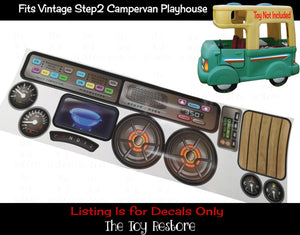 Toy Restore Replacement Stickers fits Step2 Playhouse Vintage Camper Van Inside decals only