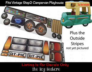 Toy Restore Replacement Stickers fits Step2 Playhouse Vintage Camper Van Full Set