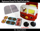 The Toy Restore Replacement Stickers Spare Decals Fits Step2 Firetruck Fire Engine Toddler Bed