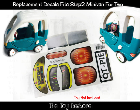 The Toy Restore Replacement Stickers fits Step2 Minivan Van for Two 4 2 Ride-on