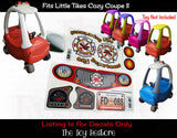 The Toy Restore Replacement Stickers fits Little Tikes Cozy Coupe II Ride-On Fire Truck Engine Decals