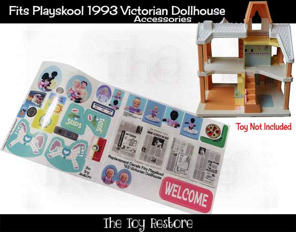 The Toy Restore Replacement Stickers Fits Playskool Victorian Dollhouse 1993 Small Items