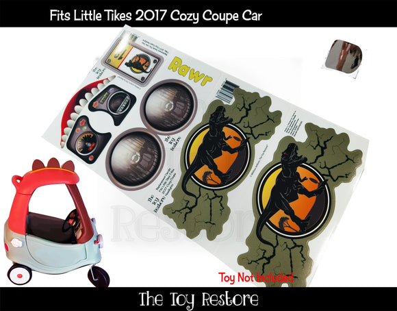 Toy Restore Replacement Stickers fits Little Tikes T-Rex Cozy Coupe Car Ride-on Set