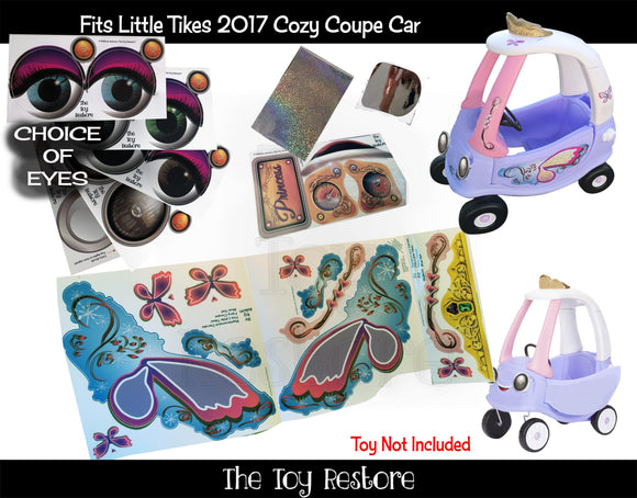 The Toy Restore Fairy Coupe Decals Replacement Stickers fits Little Tikes 2017 Cozy Coupe