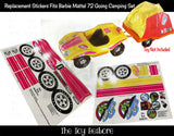 Toy Restore Replacement Stickers Fits 72 Mattel BARBIE Breezy Dune Buggy & Camper Camping