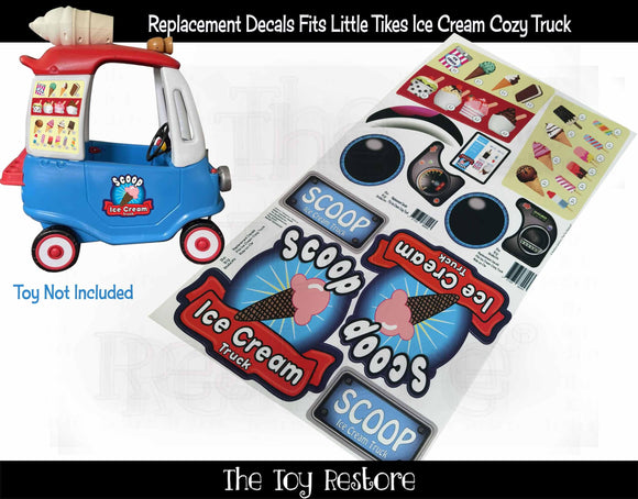 Toy Restore Replacement Stickers fits Little Tikes Ice Cream Cozy Truck
